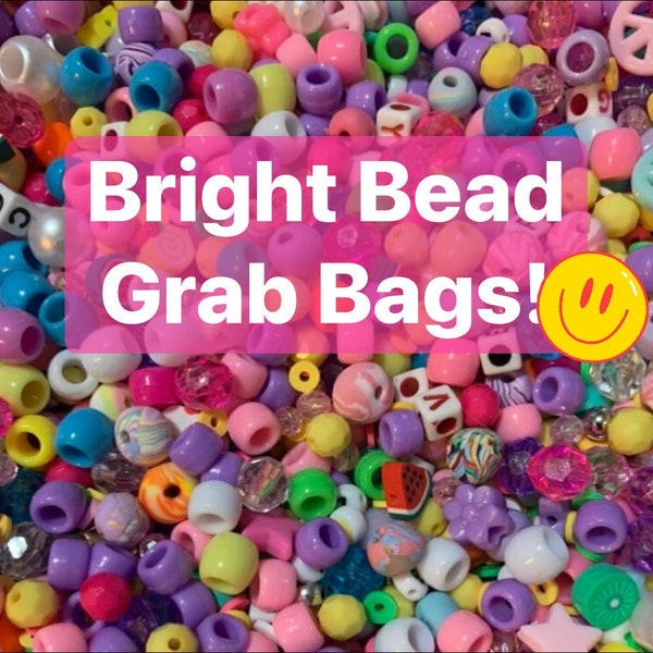 BEAD GRAB BAG Bright Bead Soup Mystery Grab Bag Kandi Beads