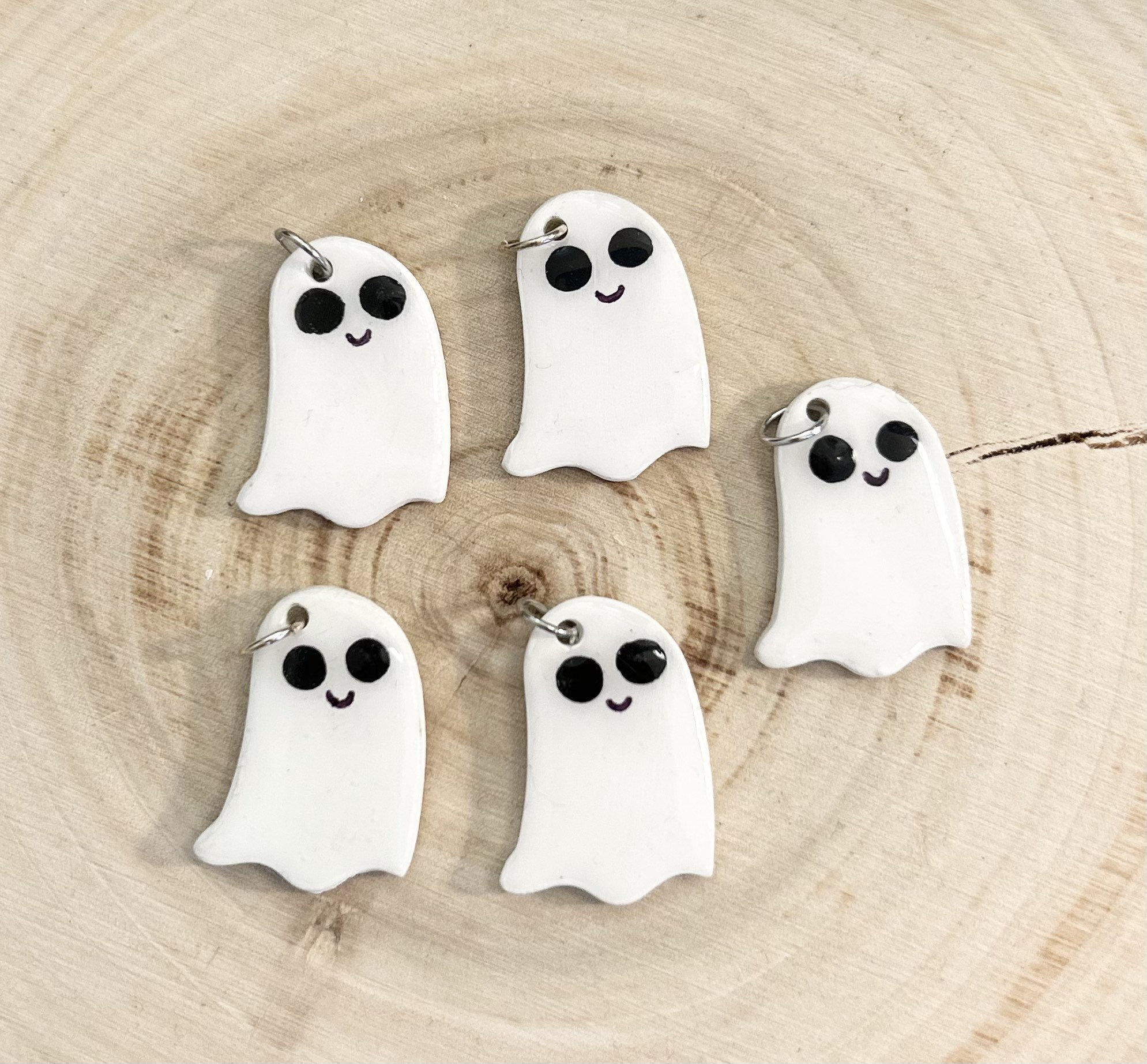 Cute Kawaii Polymer Clay Resin Ghost Charm Phone Charm Keychain Charm Cute Charms