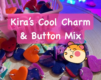 Mix di ciondoli in pasta polimerica misteriosa: bottoni, accessori per telefono e personaggi kawaii per progetti artigianali