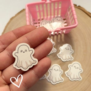 Kawaii Minimalist Ghost Vinyl Aufkleber - Glänzendes Hipster Design
