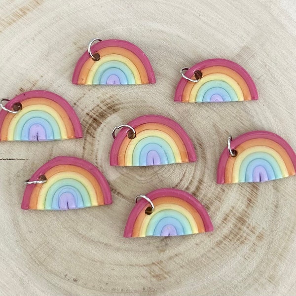 Cute Kawaii Polymer Clay Resin Rainbow Charms Phone Keychain Charm Kandi Charms Kawaii Clay Figures Cute Made In Canada