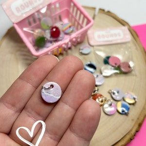 Handmade Polymer Clay Charms: Unique Tiny Round Craft Accessories from Canada