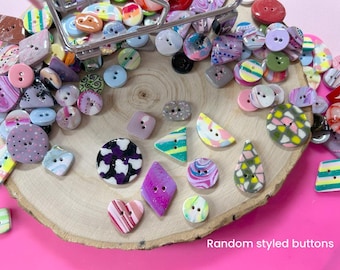 Handcrafted Polymer Clay Buttons for Sewing, Crafting, Scrapbooking