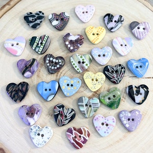 Boutons uniques en pâte polymère pour la création, la couture, le scrapbooking et la collection