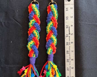 LGBT Neon Rainbow macrame keychain~GAY PRIDE