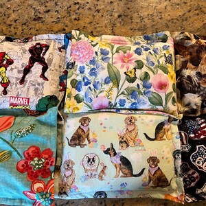 Microwaveable rice bag 6x8, hot/cold pack with removable/washable slip covers, lavender scented or unscented, aromatherapy, sooth ache/pains