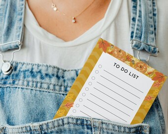 A4 To Do Autumnal Autumn Pumpkin Notepad Template Printable,Desk Organiser,Planner,Notes,Productivity Planner,PDF Digital Download