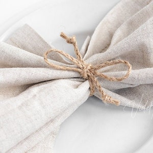 Jute String Napkin Ties Place Setting Decoration, Braided Twine Napkin Wraps Rustic Table Centerpiece, Twine Ribbon Napkin Holders 10-50pcs