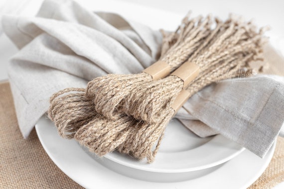 Jute String Napkin Ties Place Setting Decoration, Braided Twine