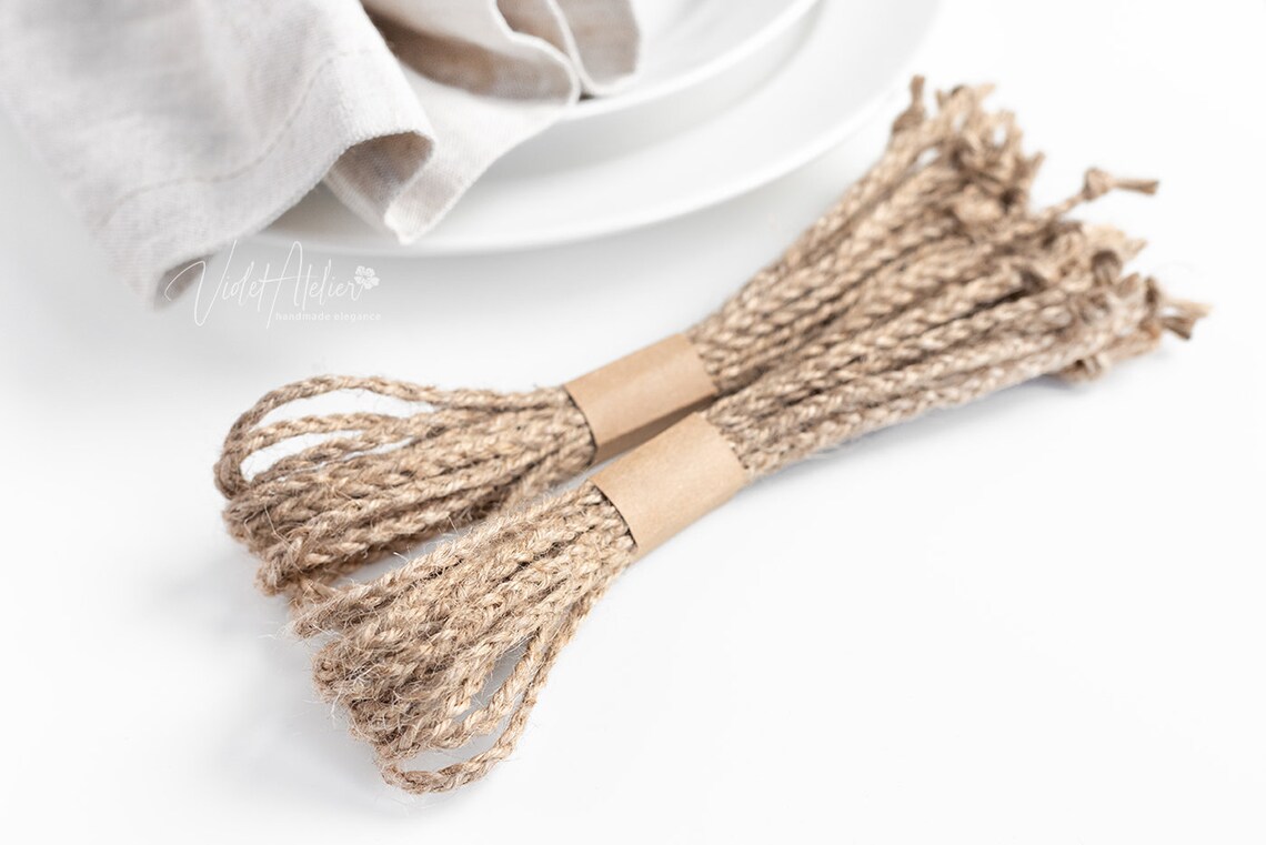 Jute String Napkin Ties Place Setting Decoration Braided Etsy