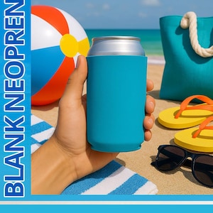 NEOPRENE Blank Can Coolers Beer Holders Assorted Colors Drink Holder for DIY Heat Transfer and Sublimation 12 oz Can & Bottle Holders