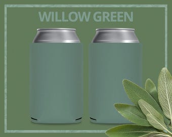 FOAM Blank Can Coolers Willow Green Beer Holders Assorted Colors Drink Holder DIY Heat Transfer and Sublimation Fits 12 oz Can & Bottle
