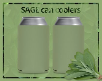 FOAM Blank Can Coolers Sage Green Beer Holders Assorted Colors Drink Holder for Heat Transfer and Sublimation DIY Fits 12 oz Can & Bottle