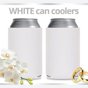 FOAM Blank Can Coolers White Beer Holders Assorted Colors Drink Holder for DIY Heat Transfer and Sublimation Fits 12 oz Can & Beer Bottle
