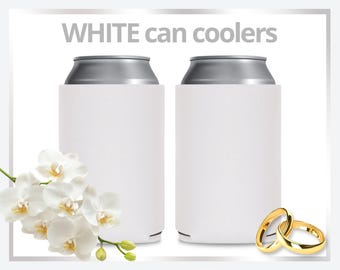 FOAM Blank Can Coolers White Beer Holders Assorted Colors Drink Holder for DIY Heat Transfer and Sublimation Fits 12 oz Can & Beer Bottle