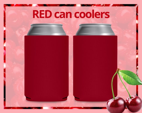Blank Can Coolers Red Beer Holders Assorted Colors Drink Can