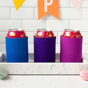 Blank Foam Can Coolers, Assorted Colors, Bulk Koozies, Sublimation Blanks, DIY Party Favors bild 1