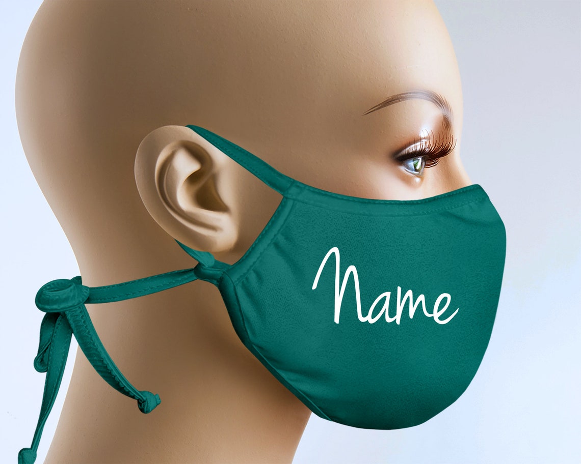 Green Face Mask With Filter Personalized Face Mask Breathable Etsy