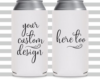 Slim Can Coolers Personalized Party Favors Foam Can Holder in Bulk Skinny Can Cooler Design Logo Wedding Monogram Wedding Favors for Guests