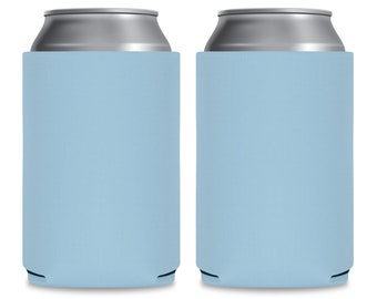 Blank Can Coolers Placid Blue Beer Holders Assorted Colors Light Blue Drink Holder Heat Transfer and Sublimation 12 oz Can & Bottle Holders