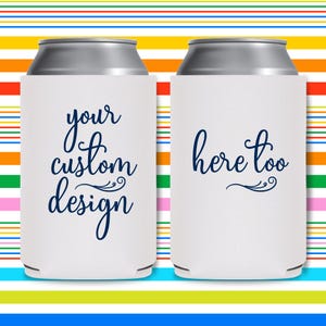 Custom Favors Can Coolers Bulk Party Favors – Foam or Neoprene Drink Insulators for Events with One Color Print image 1