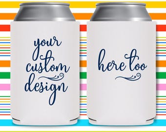 Custom Favors Can Coolers Bulk Party Favors – Foam or Neoprene Drink Insulators for Events with One Color Print