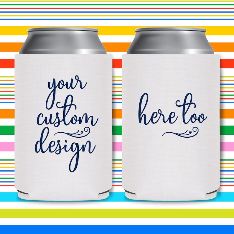 Custom Favors Can Coolers Bulk Party Favors – Foam or Neoprene Drink Insulators for Events with One Color Print image 1