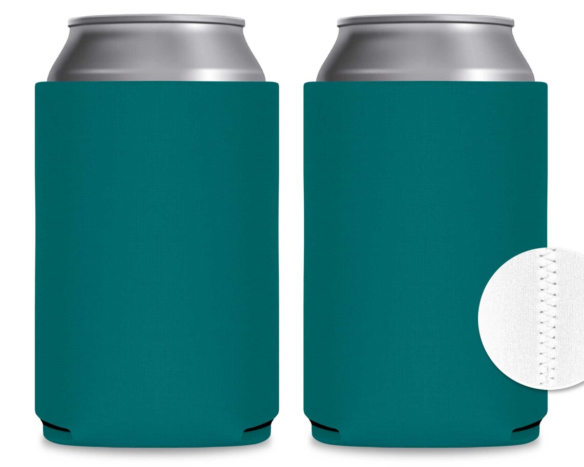 Neoprene Can Coolers Packs Teal Green Drink Can Coolers Etsy