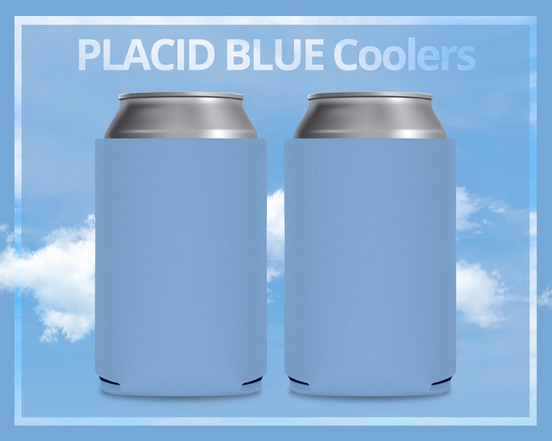 Blank Can Coolers Placid Blue Blank Coolers Light Blue Can Etsy