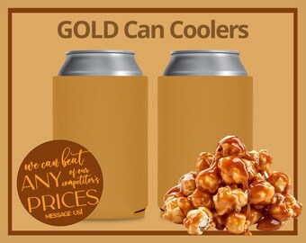 FOAM Blank Can Coolers Gold Beer Holders Assorted Colors Tan Drink Holder DIY Heat Transfer and Sublimation Fits 12 oz Can & Beer Bottle
