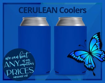 FOAM Blank Can Coolers Cerulean Blue Beer Holders Assorted Colors Drink Holder DIY Heat Transfer and Sublimation Fits 12 oz Can & Bottle