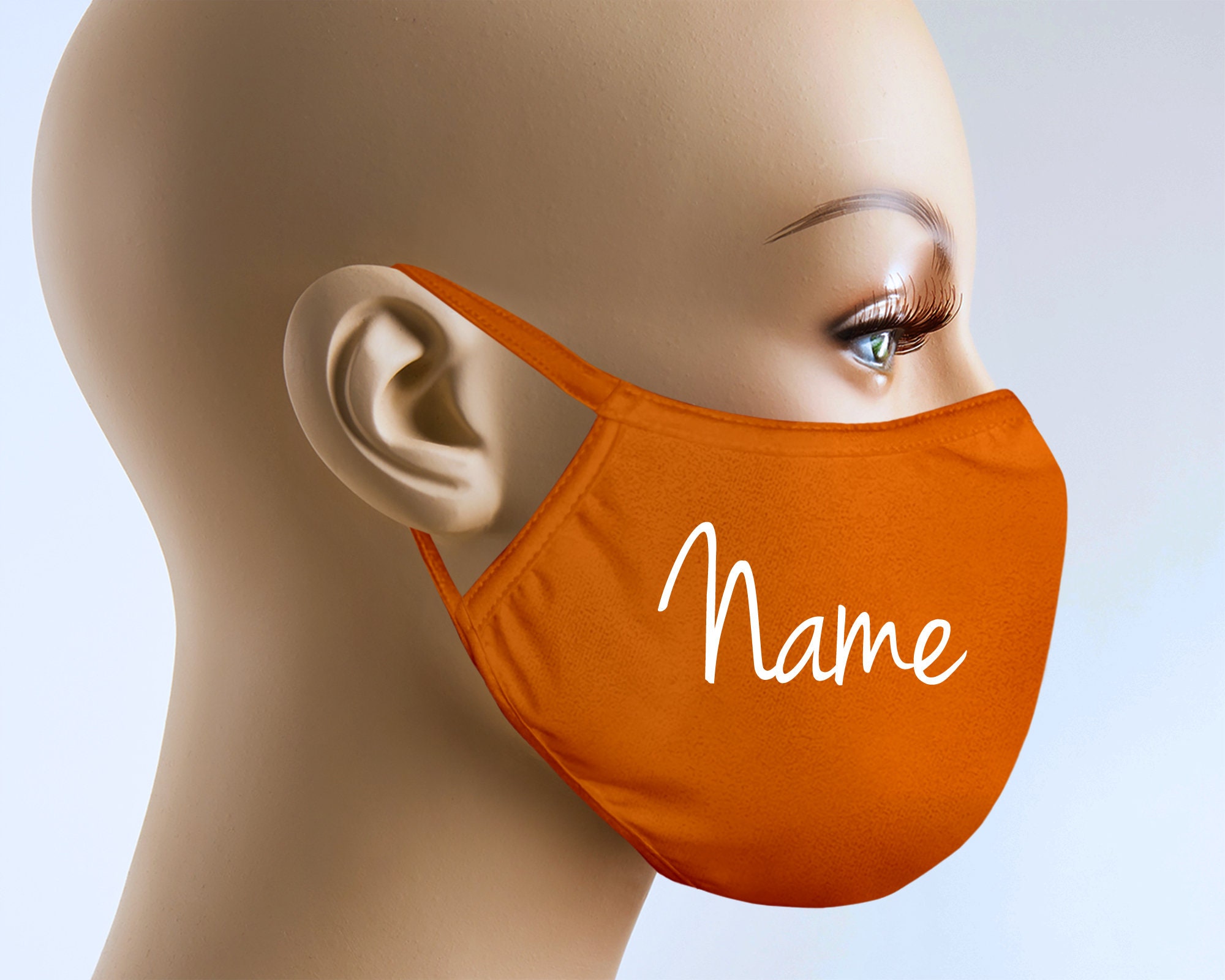 Face Mask Orange Face Mask With Filter Personalized Face Mask Etsy
