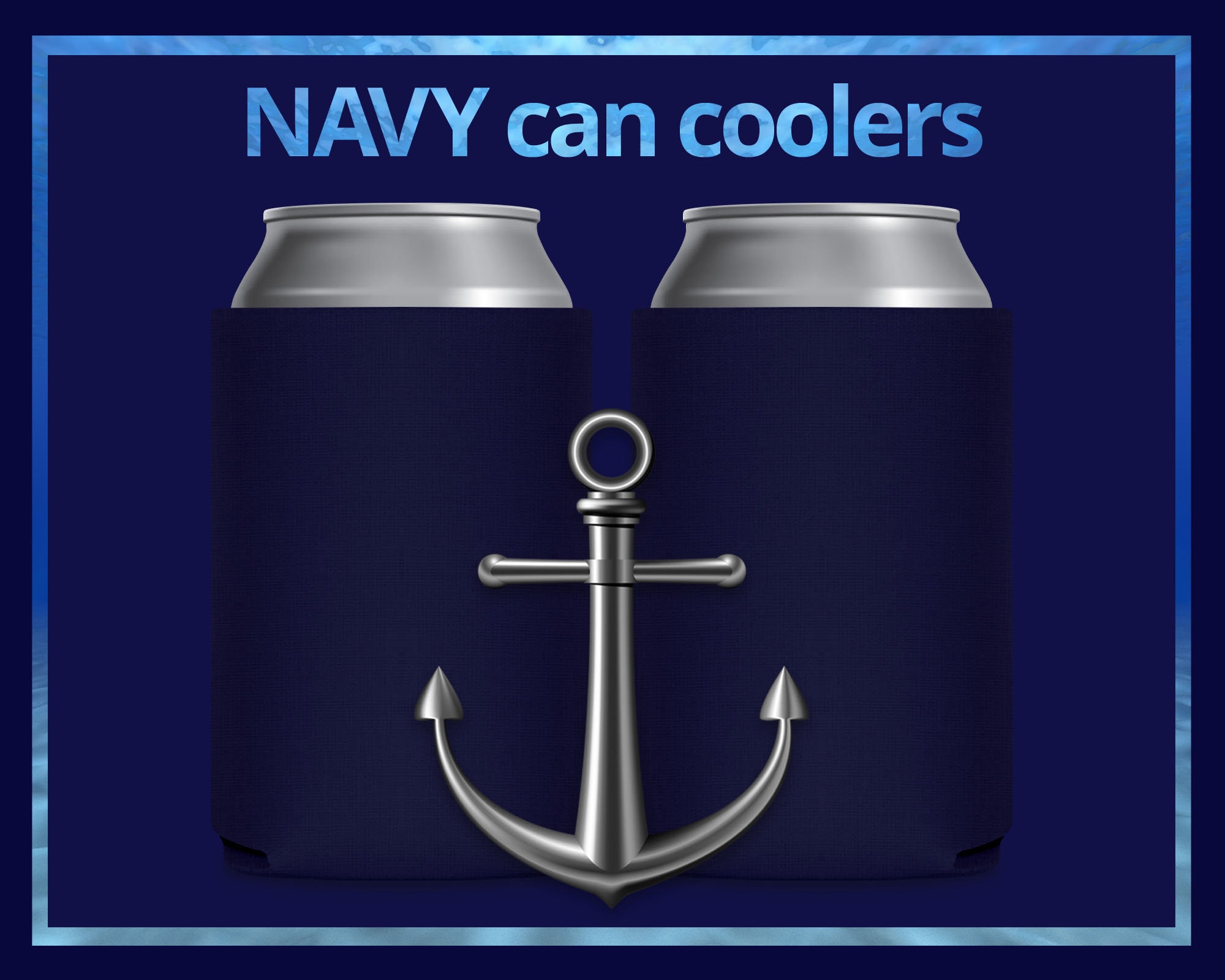 No Ice In This Beer (Navy Can Cooler -- Pack of Two!) - Bennet for Colorado