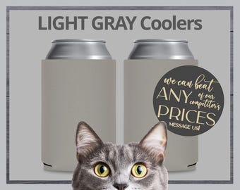 FOAM Blank Can Coolers Light Gray Beer Holders Assorted Colors Drink Holder DIY Heat Transfer and Sublimation Fits 12 oz Can & Beer Bottle
