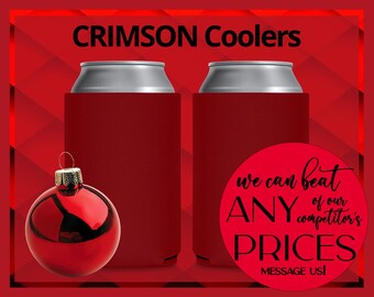 FOAM Blank Can Coolers Crimson Red Beer Holder Assorted Colors Drink Holder for DIY Heat Transfer and Sublimation 12 oz Can & Beer Bottle