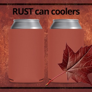 FOAM Blank Can Coolers Rust Beer Holders Assorted Colors Brown Drink Holder for DIY Heat Transfer and Sublimation Fits 12 oz Can & Bottle