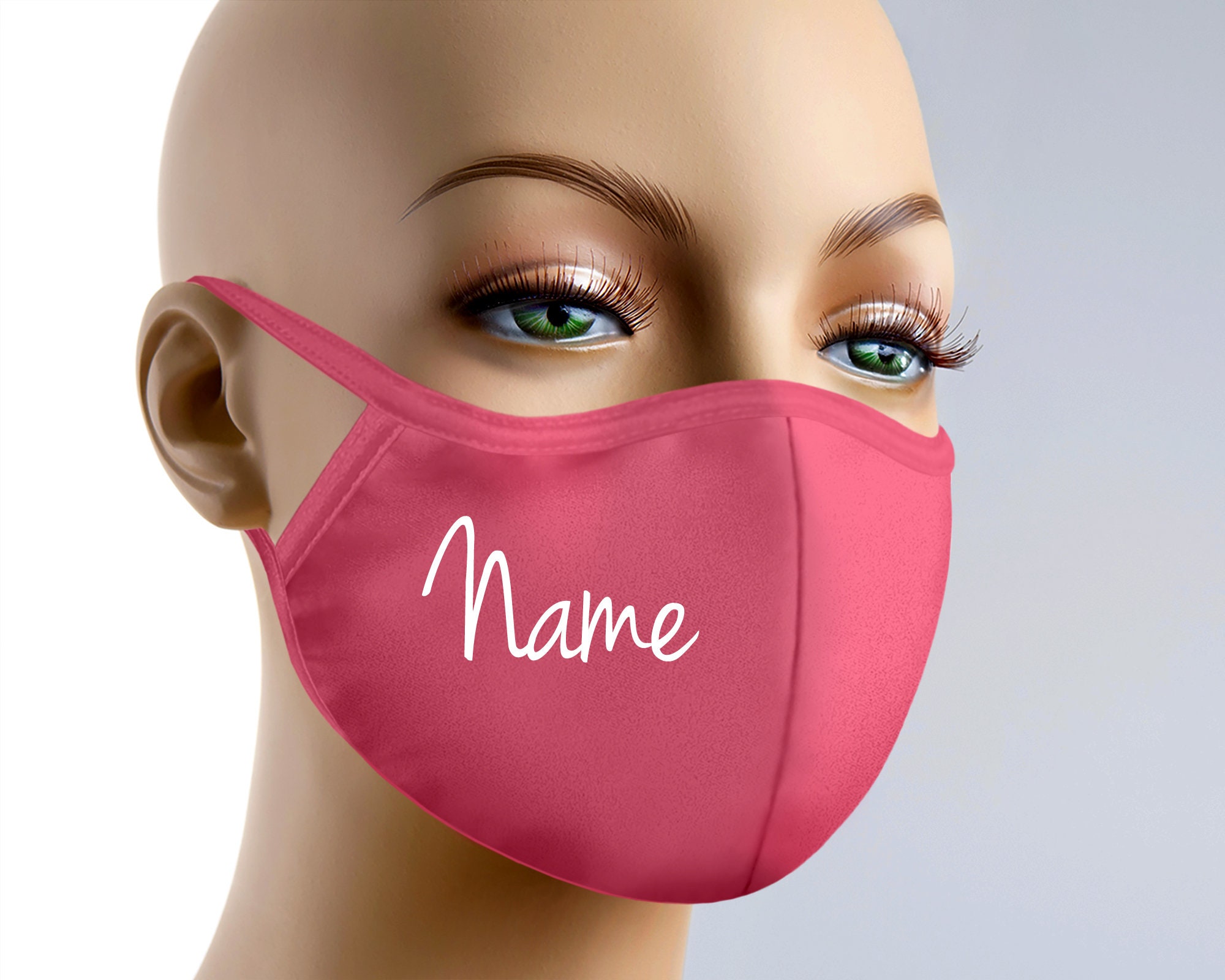 Personalized Face Mask With Filter Pink Masks With Adjustable Etsy