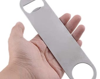 Stainless Steel Speed Bottle Opener, Bar Blade, Bartender Tool, DIY Engraving Blank