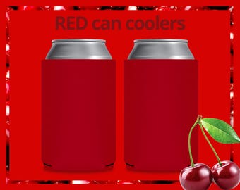 FOAM Blank Can Coolers Red Beer Holders Assorted Colors Drink Can Holder for Heat Transfer and Sublimation DIY 12 oz Can & Beer Bottle