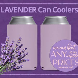 FOAM Blank Can Coolers Lavender Beer Holders Assorted Colors Lilac Drink Holder DIY Heat Transfer and Sublimation Fits 12 oz Can & Bottle