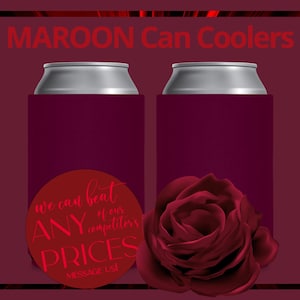 Blank Can Coolers Maroon Beer Holders Assorted Colors Burgundy Drink Holder for Heat Transfer and Sublimation DIY 12 oz Can & Bottle Holder