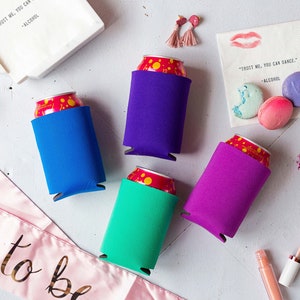 FOAM Blank Can Coolers Packs Assorted Colors Beer Holder Drink Cooler for DIY Can & Beer Bottle Party Favors Heat Transfer and Sublimation
