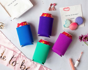 FOAM Blank Can Coolers Packs Assorted Colors Beer Holder Drink Cooler for DIY Can & Beer Bottle Party Favors Heat Transfer and Sublimation