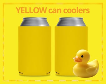 FOAM Blank Can Coolers Yellow Beer Holders Assorted Colors Drink Can Holder DIY Heat Transfer and Sublimation Fits 12 oz Can & Beer Bottle