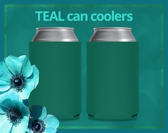 FOAM Blank Can Coolers Teal Green Beer Holders Assorted Colors DIY Drink Holder for Heat Transfer and Sublimation Fits 12 oz Can & Bottle