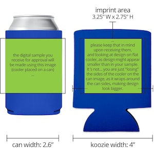 Custom Favors Can Coolers Bulk Party Favors – Foam or Neoprene Drink Insulators for Events with One Color Print image 4