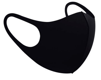 White Polyester Face Mask, Reusable Breathable 1-Layer