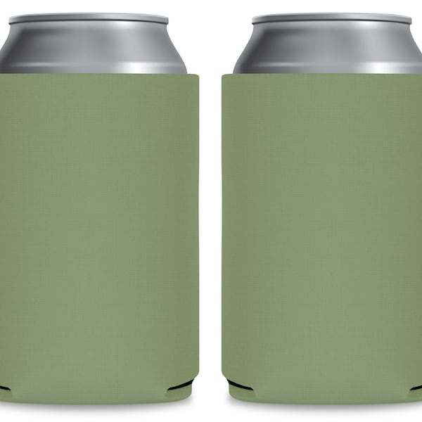 Blank Can Coolers Sage Green Beer Holders Assorted Colors Drink Holder for Heat Transfer and Sublimation DIY Fits 12 oz Can & Bottle Holders