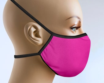 Face Mask with Filter Pink Face Mask Around Head Reusable Face Mask for Hearing Aids Washable Face Mask Breathable Face Mask Made in USA