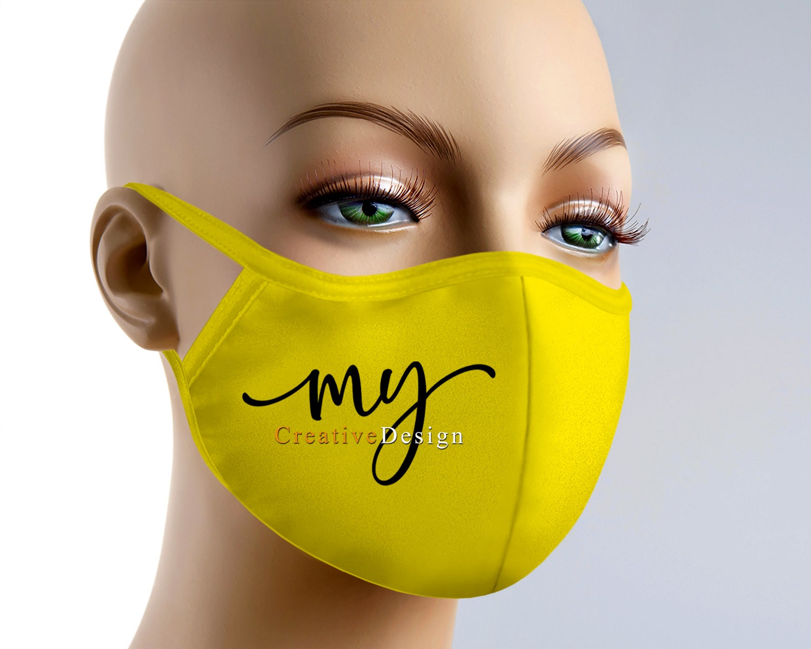 Face Mask Yellow Face Mask With Filter Personalized Masks Etsy